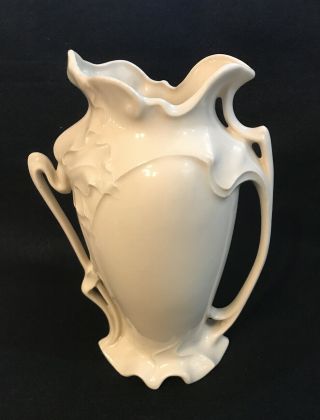Fabulous Antique Art Nouveau Porcelain Etched Floral Vase Chantilly Fine China