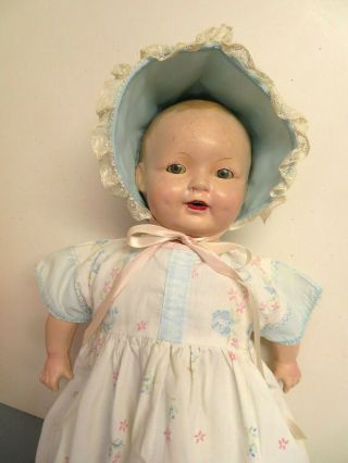 Vintage Antique Tickletoes 1930 Baby Doll Ideal 19 " Composition & Cloth Ex.  Con