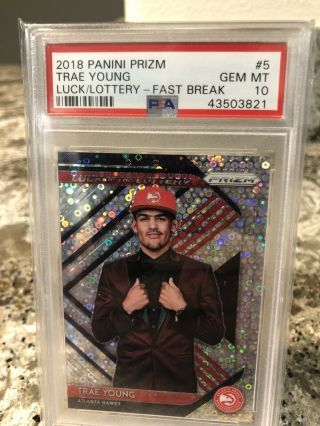 Trae Young 2018 Rookie Prizm Luck Of Lottery Psa 10