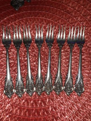 Wallace Grande Baroque Sterling Silver Set Of 8 Seafood Forks