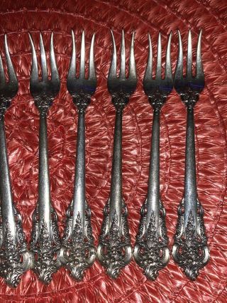 wallace grande baroque sterling silver set Of 8 Seafood Forks 3