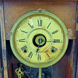 Antique 1860 Seth Thomas 8 Day Hour Chime Spring Mantel Clock Gothic Cathedral 2