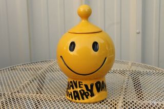 Vintage Mccoy Have A Happy Day Cookie Jar 235 Usa Heavy