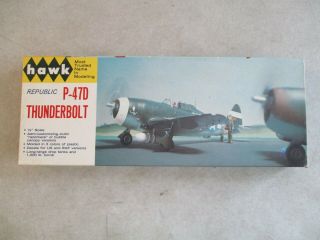 Vintage 1965 1/4 " Scale P - 47d Thunderbolt Model Kit By Hawk 500 - 100