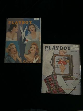 Playboy Magazines Set Of 2 - Vintage - January & February 1956