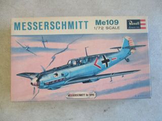 Vintage 1963 1/72 Scale Messerschmitt Me109 Model Kit By Revell H612 - 49