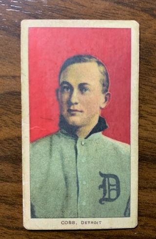 1909 - 11 T206 Ty Cobb Card,  Red Background,  Portrait,  Piedmont,  Ungraded