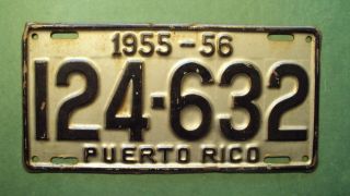 Puerto Rico - Passenger - License Plate - 1955 - 56