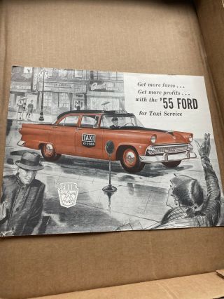 1955 Ford For Taxi Service Sales Brochure Car Vintage 8 Pages