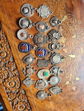 22 Solid Silver Fobs With Gold