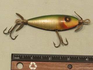 Vintage Barracuda Florida Shiner Wood Fishing Lure,  Glass Eyes