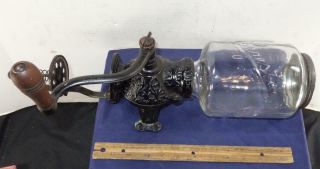 Antique Arcade Crystal No 3 Cast Iron Wall Mount Coffee Grinder Mill