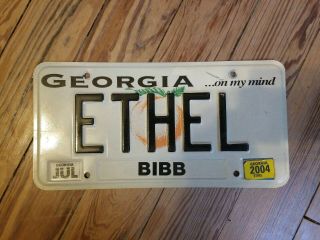Vintage Ethel State Of Georgia Peach State License Plate Personalized