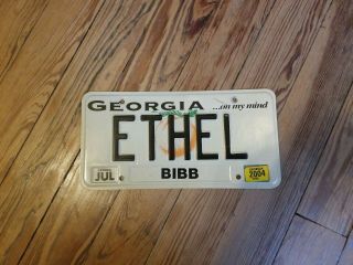 VINTAGE ETHEL STATE of GEORGIA PEACH STATE LICENSE PLATE PERSONALIZED 2