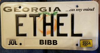 VINTAGE ETHEL STATE of GEORGIA PEACH STATE LICENSE PLATE PERSONALIZED 3