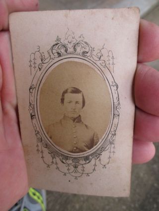 Antique Civil War Union Soldier Cdv Photo Milwaukee,  Wisconsin & Tax Stamp