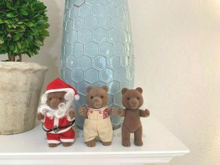Calico Critters Sylvanian Families Retired Vintage Timbertop Bears Santa Too