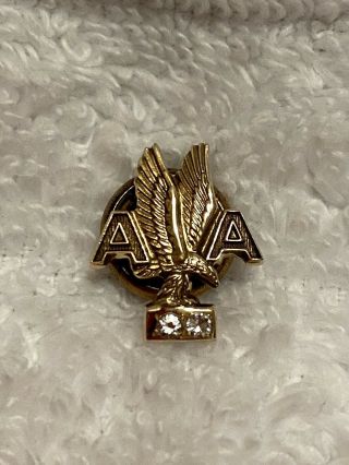 Vintage American Airlines 20 Year Service Pin Balfour 10k Gold & Diamonds