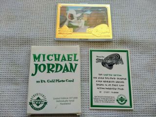 1996 Upper Deck Michael Jordan Space Jam 22k Gold Photo Card 1687 Of 5000