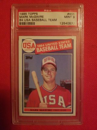 1985 Topps 401 Mark Mcgwire Rookie Card Psa 9 Usa Baseball Team