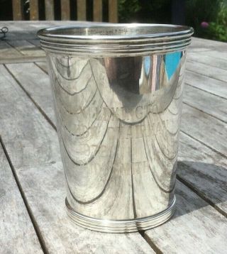 Vintage International Sterling Silver Julep Cup Engraved 101 25 - 1