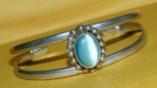 Vtg " Taxco " Mexico " 925 " Sterling Silver W/ Blue Cat 