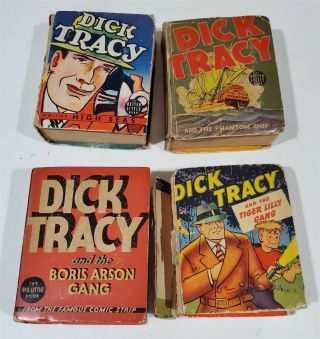 6 Vintage 30/40s Big Little Book Dick Tracy Crime Detective Books