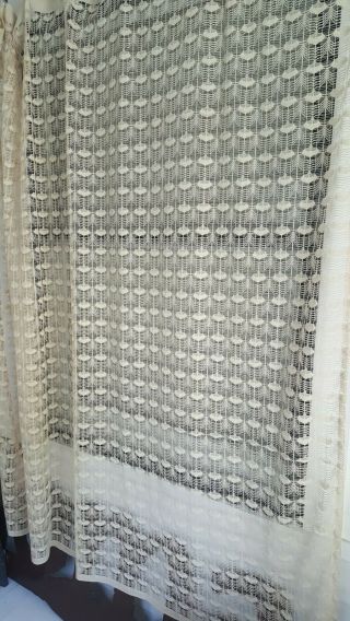 Vintage Lace Shower Curtain/tablecloth Beige White 72 " ×69 "