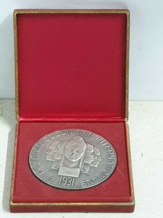 Antique Medal In Silver International Colonial Exhibition 1931