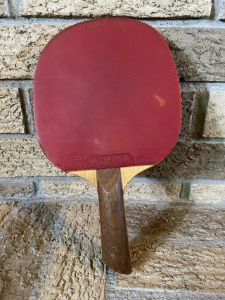Vintage Yasaka Stiga J.  T.  T.  A.  A.  Ping Pong Paddle Two Tone Wood Angle End E47