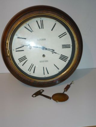 Antique Fusee 8 Day Clock With Pendulum And Key School Clock Station Clock
