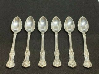 Six (6) Tiffany & Co.  English King Sterling Silver Demitasse Spoons 4 "
