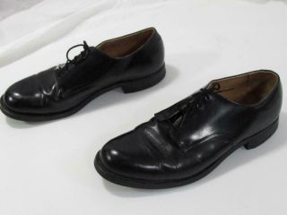 Vtg 80s Us Army International Shoe Co.  Black Leather Oxford 8.  5 R Military Navy