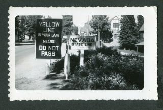 Vintage Photos California Nevada State Line Signs Lake Tahoe & Negative 429200