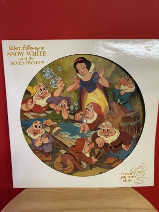 Vintage Walt Disney Snow White And The Seven Dwarfs Picture Disc Record