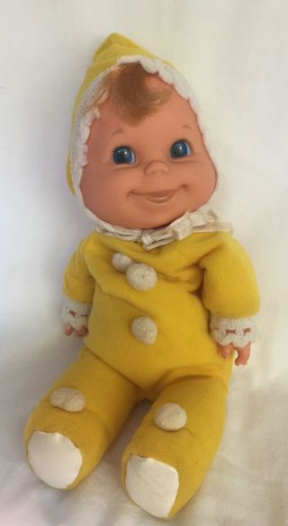 Vintage Family Mattel 1970 Yellow Baby Beans - Vgc - Cutie Bean Bag Doll.