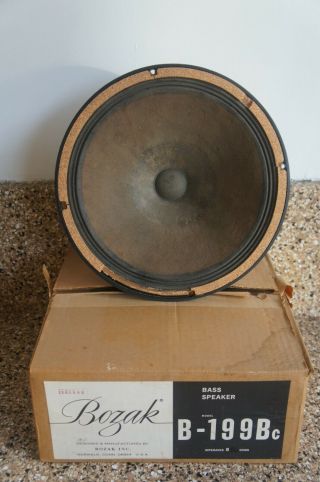 Vintage Bozak B - 199a 12 " 8 Ohm Driver Woofer Speaker W/ Vtg Bozak Box 2