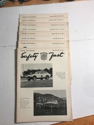 Safety Fast,  Mg Car Club Magazines,  1979,  S 5,  6,  7,  8,  9,  10,  11,  & 12