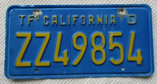 California (blue Base) Tf,  Trailer Fleet License Plate