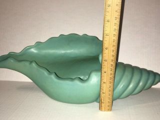VAN BRIGGLE Pottery Vintage 1984 Sea Shell Vase Planter Decoration Bowl Blue 2