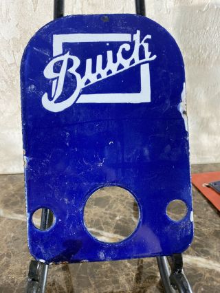 Vintage " Buick " License Plate Topper Porcelain Sign 9 Inch