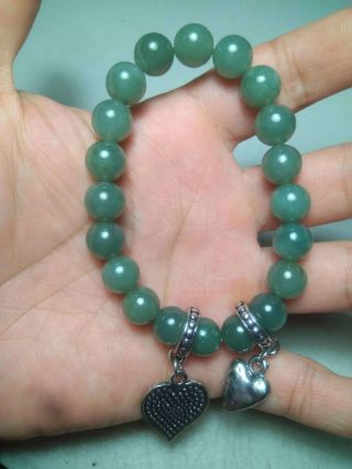 100 Natural Burmese Jadeite Jade Beaded Bracelet Grade A 171