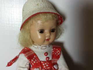 Vintage Nasb Muffie Doll,  8 ",  A Blonde Cutie,  Very Nicely Dressed