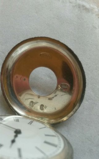 Antique j.  w.  benson silver half hunter key wind pocket fob watch larger size. 3