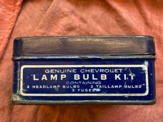 Vintage Chevrolet Lamp Bulb Kit Tin Box