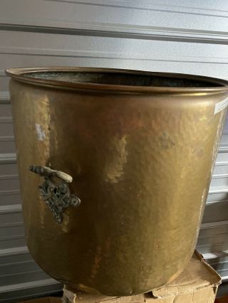 Antique Copper Brass Huge Cauldron / Apple Butter Kettle Korn Pot Collectible