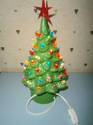 Vintage 9 " Ceramic Lighted Christmas Tree