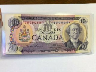 1971 Canada $10 Ten Dollars Vintage Banknote,  J.  Macdonald,  Lawson - Bouey,  Xf Ef