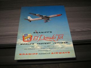 Vintage Braniff Intl.  Boeing 707 - 227 Publicity Brochure