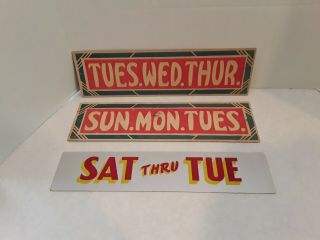 Vintage Movie Theater Lobby Advertising Date Signs